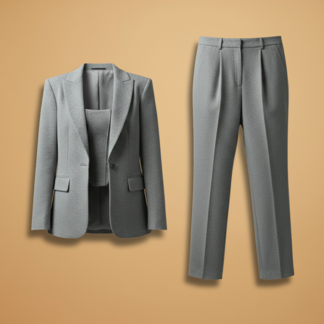 Women’s Trouser Suit with Corset Blazer and Defined Waist