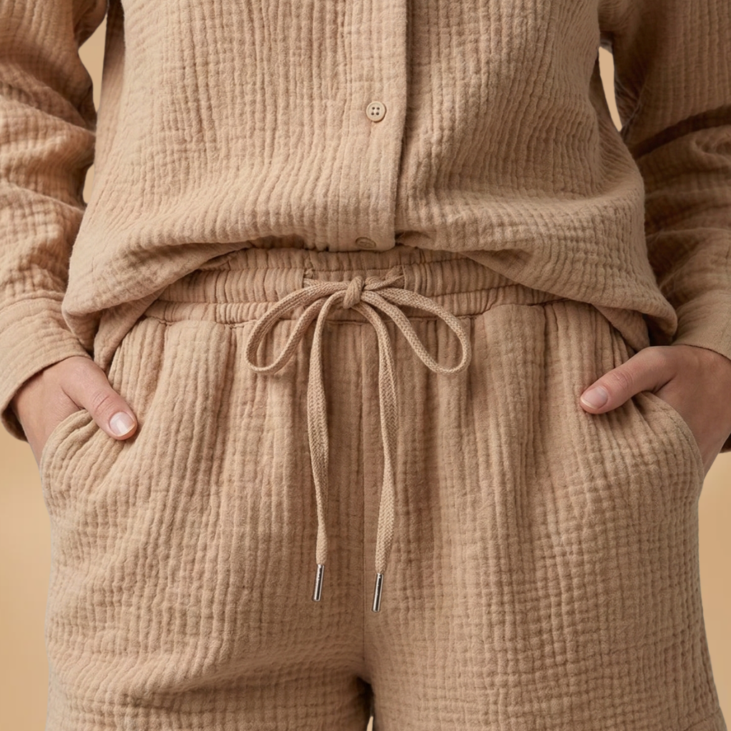 Women’s Two-Piece Set with Shorts and Functional Fabric