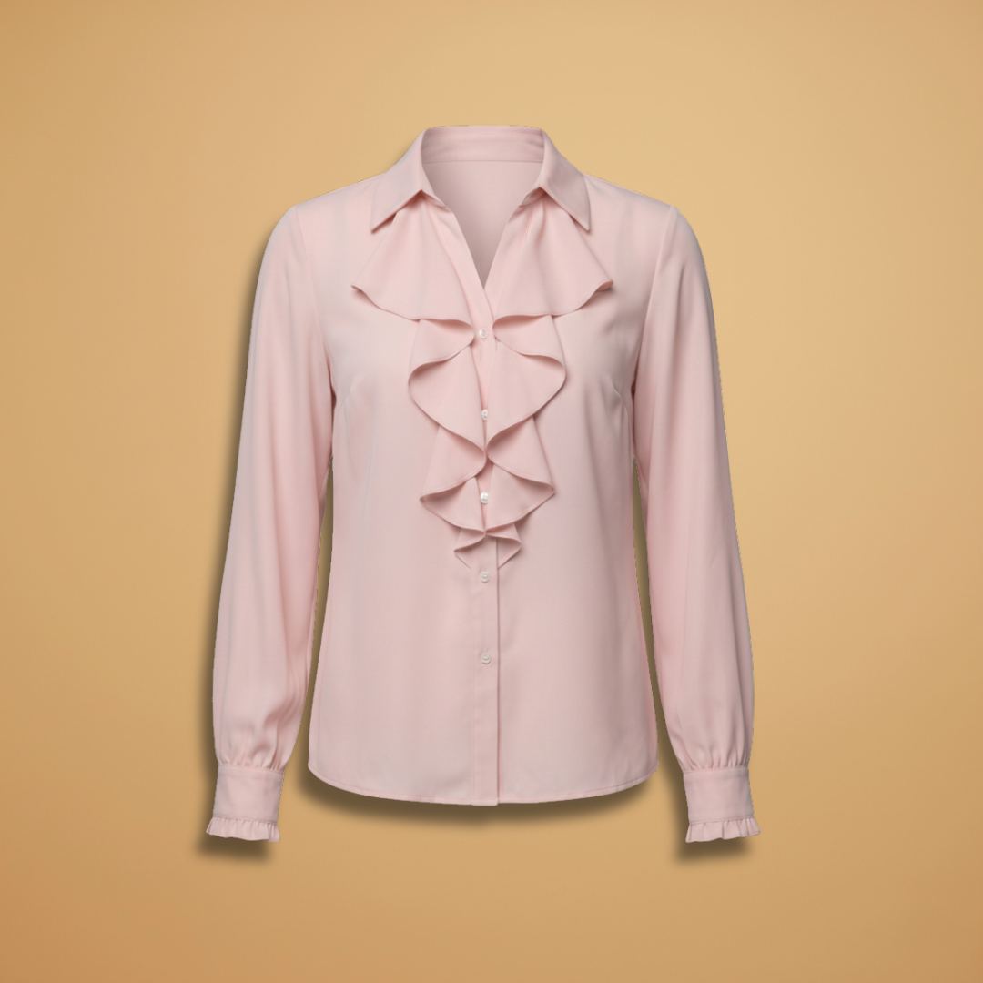 Women’s Blouse with Ruffle Details and Elegant Sleeves