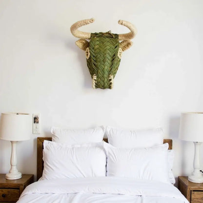 Woven Straw Bull Head