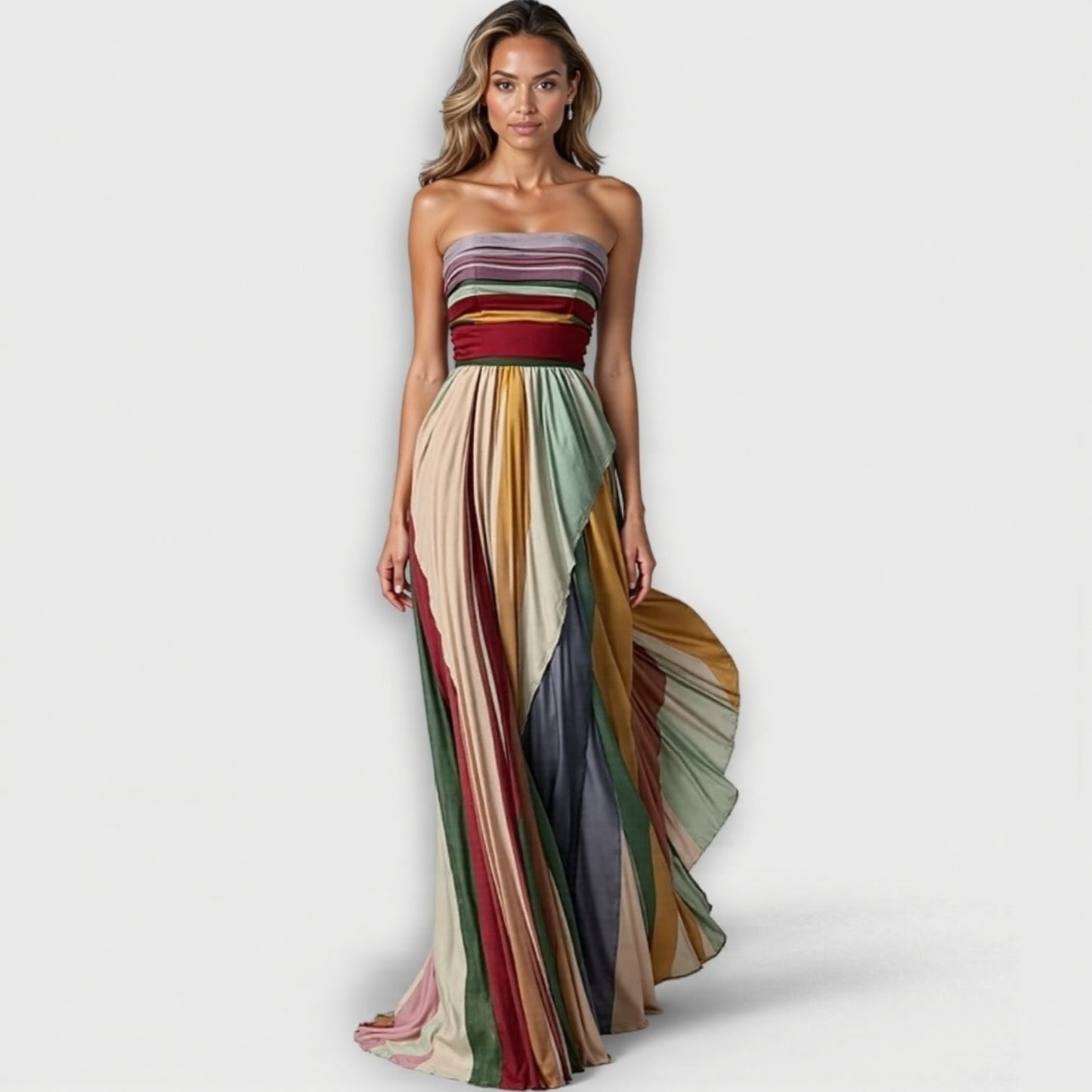 Luna | Ruffled Sunset Halter Dress