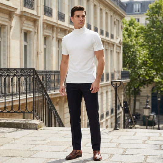 Men's Roll Neck Slim Fit Shirt
