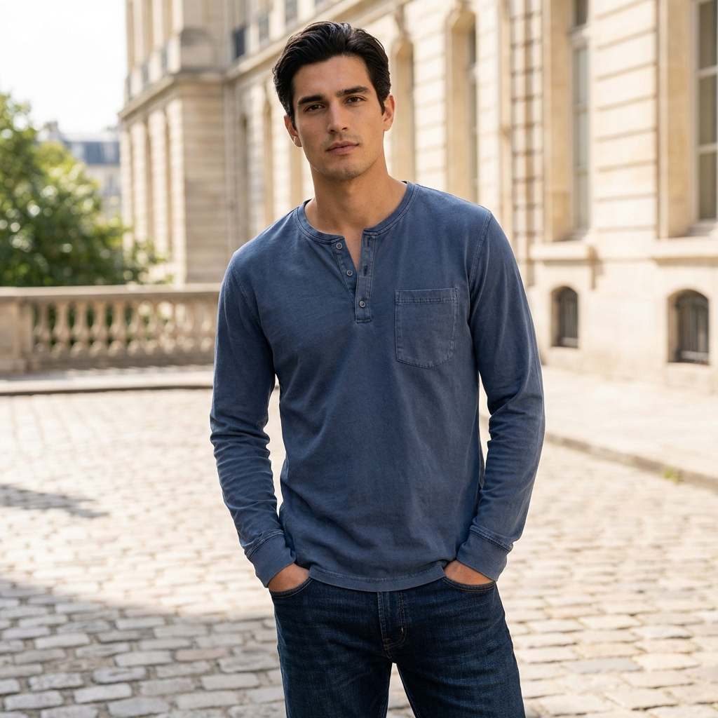 Men Vintage Long Sleeve Shirt
