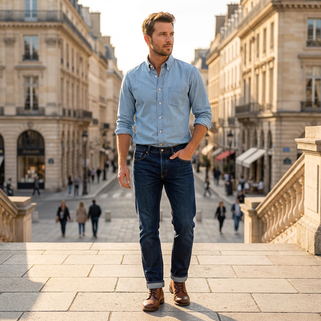 Men Cotton Button Shirt