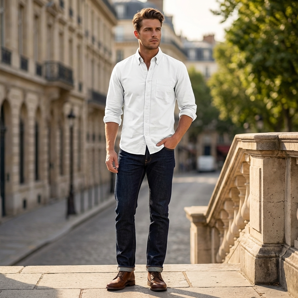 Men Cotton Button Shirt